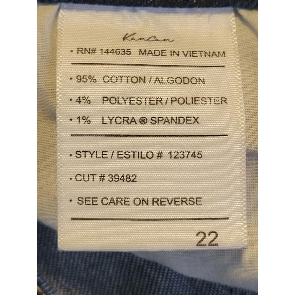 KanCan Maurices Womens Distressed Button Fly Skinny Jeans Dark Wash Blue Size 22 - Picture 6 of 7